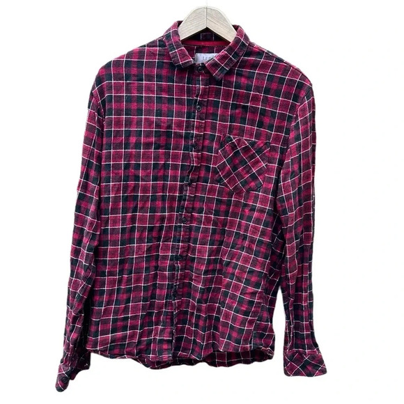 Truly standard fit women's size large black and red flannel - Picture 1 of 3